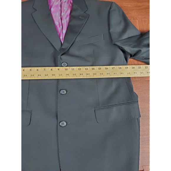 SEAN JOHN 41R Black Classic Lined Blazer Sport Coat 2 Buttons,4 Button Cuff Mens - Picture 6 of 11